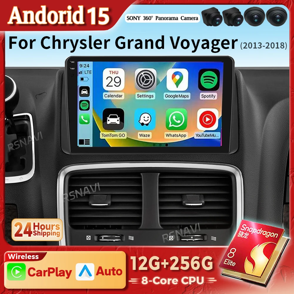 Android 15 Carplay Auto Auto Radio Multimedia Für Dodge Caravan Für Chrysler Grand Voyager 5 2011-2015 Wireless Stereo Qualcomm Image