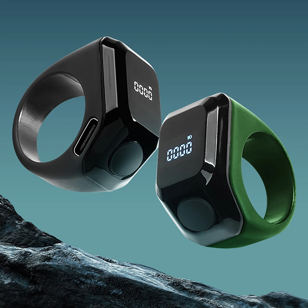 Smarter App-Ring-Zähler mit OLED-Digitalanzeige, Bluetooth-Zähler, Zeiterinnerung, tragbarer Gebetsperlenzähler Image