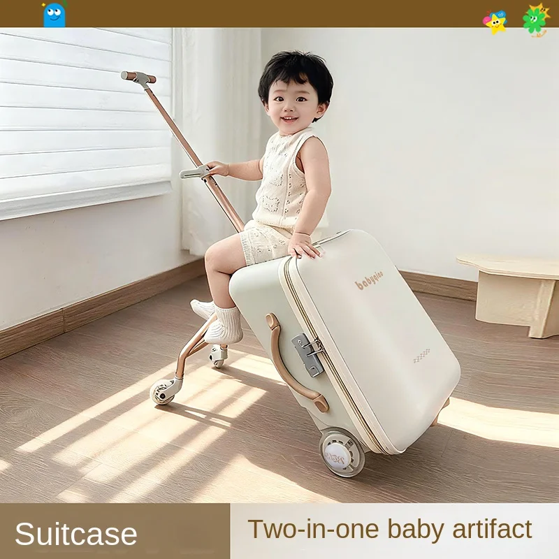 2026 Neuer Kinderkoffer 2-in-1: Abnehmbarer Trolley-Kinderwagen, Aufsitz-Reisekoffer, 20 Zoll, mit Sitzfunktion Image