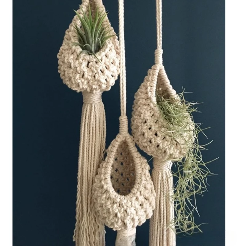 Air Pineapple Basket Holding Basket Bohemian Home Dekoration Ananas Kletterrebe Blumentopf Mesh Wandteppich Image