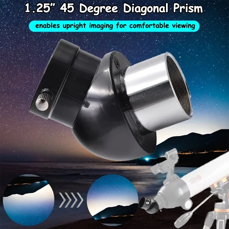 Celestron 45 ° Diagonalprisma für 1,25-Zoll-Okular, aufrechtes Bild, Zenith-Spiegel für Refraktor-Teleskop, astronomisches Betrachtungszubehör Image