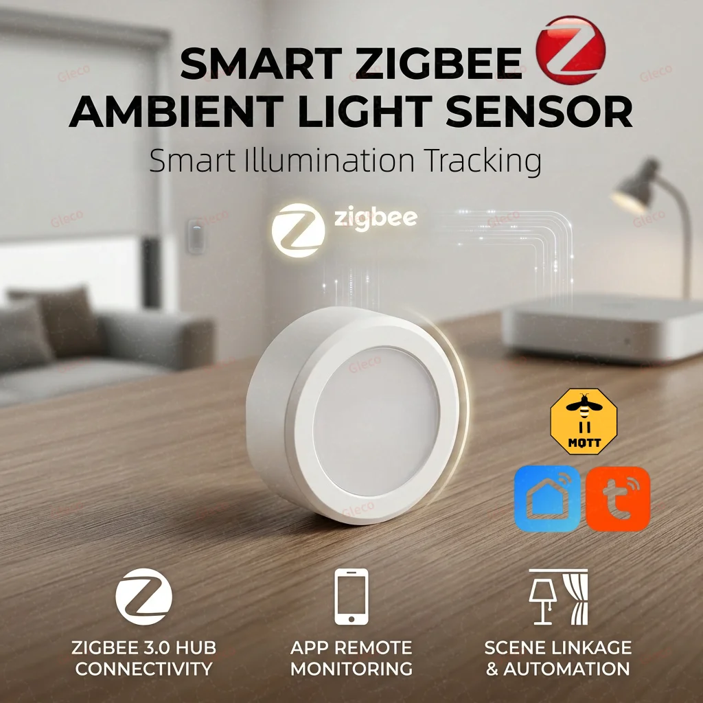 ZigBee-Lichtsensor, Helligkeitssensor, Beleuchtungsstärkedetektor, Hausautomation mit TUYA Smart Life Z2M-Geräteverknüpfung Image