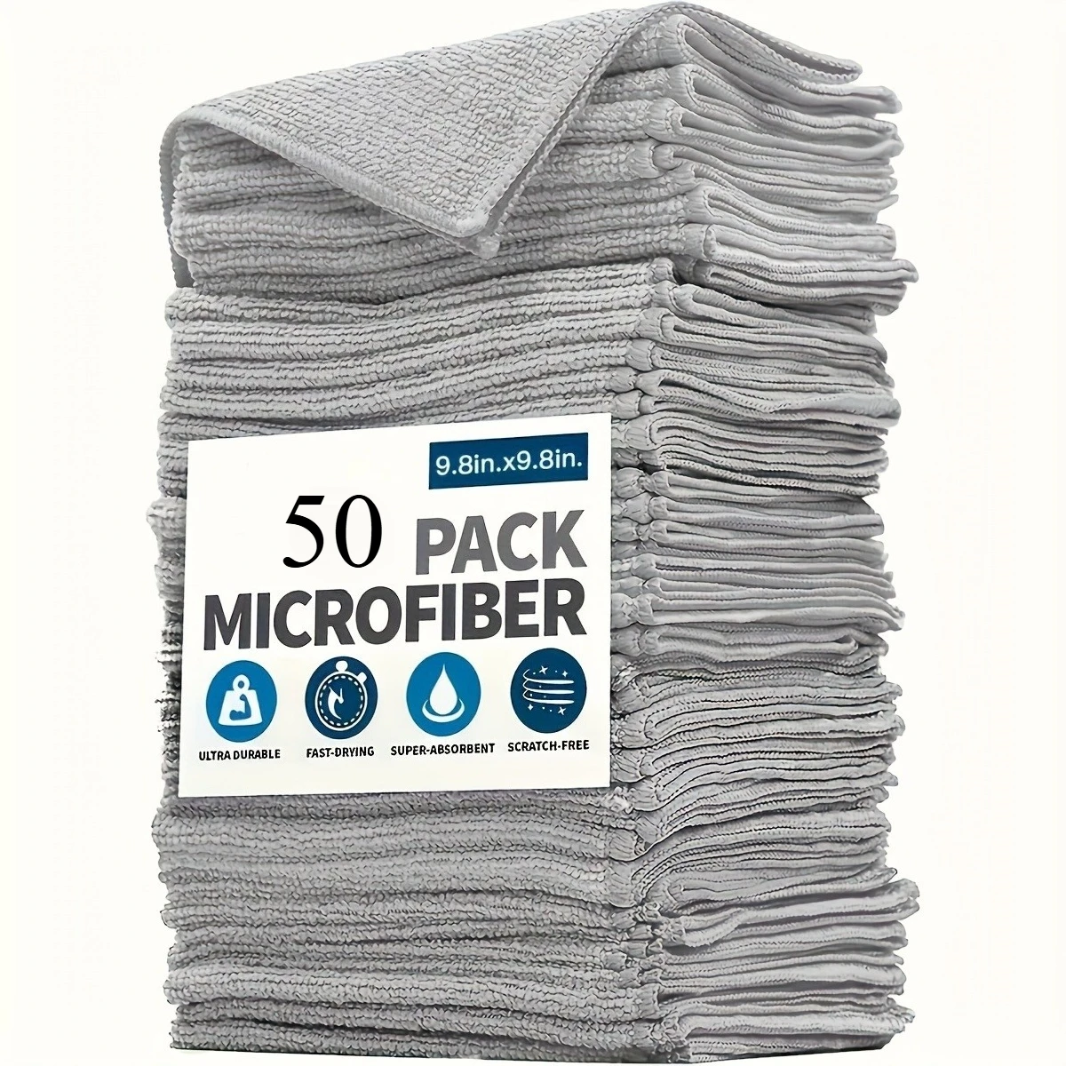 Verdickte Mikrofaser-Reinigungstücher, fusselfreie Mikrofaser-Reinigungstücher, wiederverwendbare Reinigungstücher, saugfähig für Autofenster Image