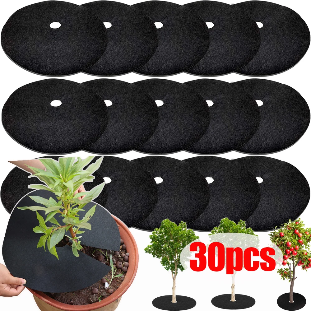 Baum Mulch Ringe Anti-Unkraut Abbaubare Baum Schutz Matte Vlies Topfpflanze Jäten Barriere Matten Hause Garten Anti-Unkraut Werkzeug Image
