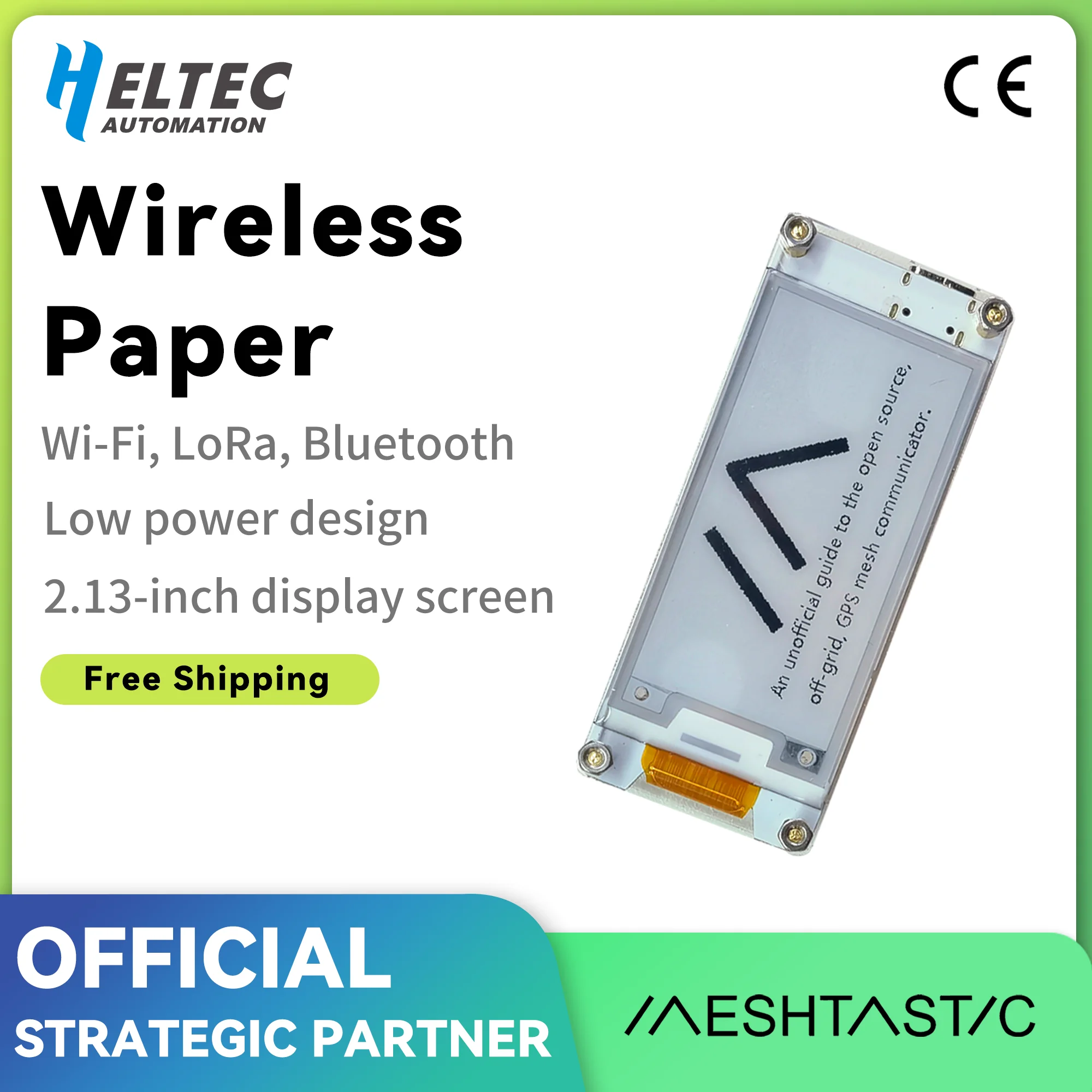  Heltec Wireless Paper Eink Display ESP32 LoRa Meshtastic Smart Preisschild Elektronisches Regaletikett über Bluebooth SX1262 LoRa WiFi Image