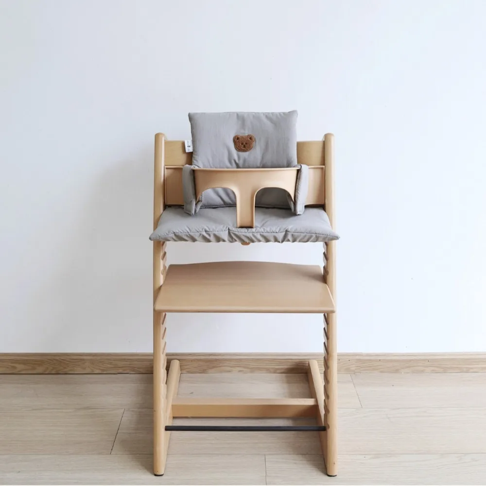 Atmungsaktives Kinder-Esszimmerstuhl-Kissen, verdicktes, einfarbiges Baby-Esskissen, weiches Bärenmuster Image