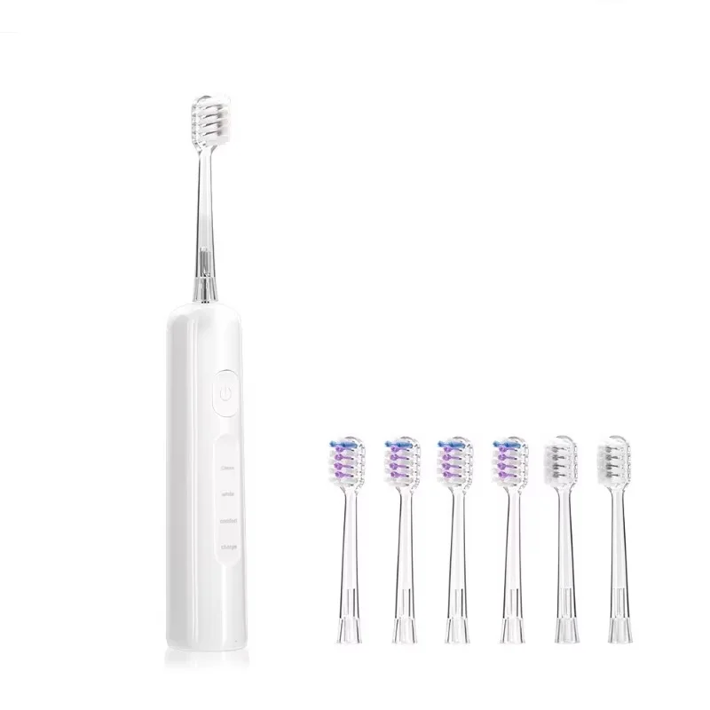 Intelligente Reise-Elektrozahnbürste mit 6 Bürstenköpfen, Wiederaufladbare Zahnpflege, Aufhellende Scan-Vibrationswellen-Zahnbürste Image