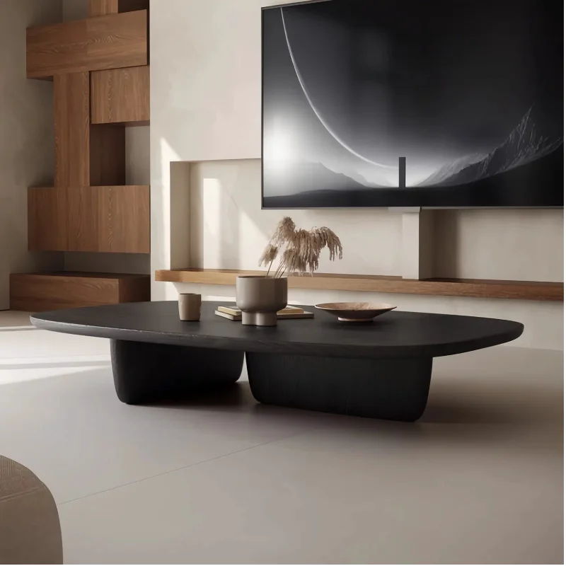 Designer-Couchtisch aus Holz, antik, minimalistisch, platzsparend, beweglicher Beistelltisch, beweglicher Standtisch, Mesa Auxiliar, Wohnzimmermöbel