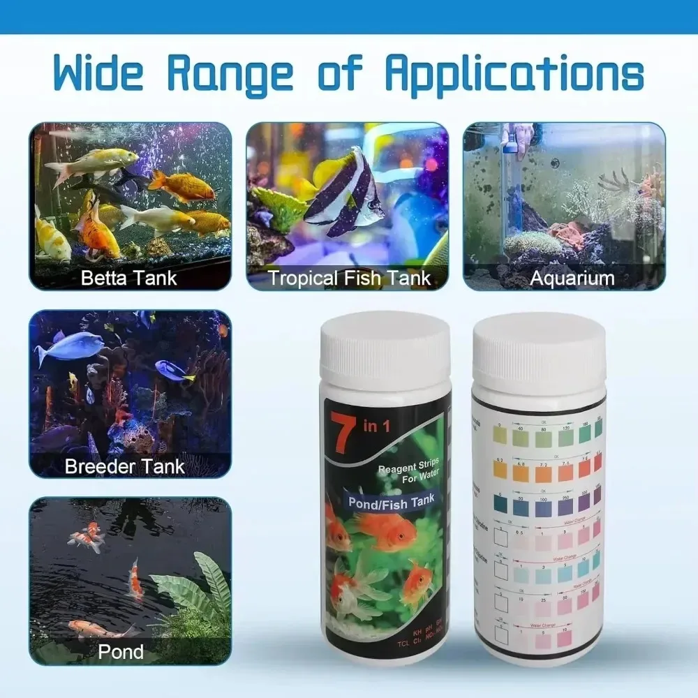 Bestseller PH-Teststreifen für Wasser, Aquarium-Teststreifen, PH-Qualitätskit für Süßwasser, Schwimmbad und Aquarium Image