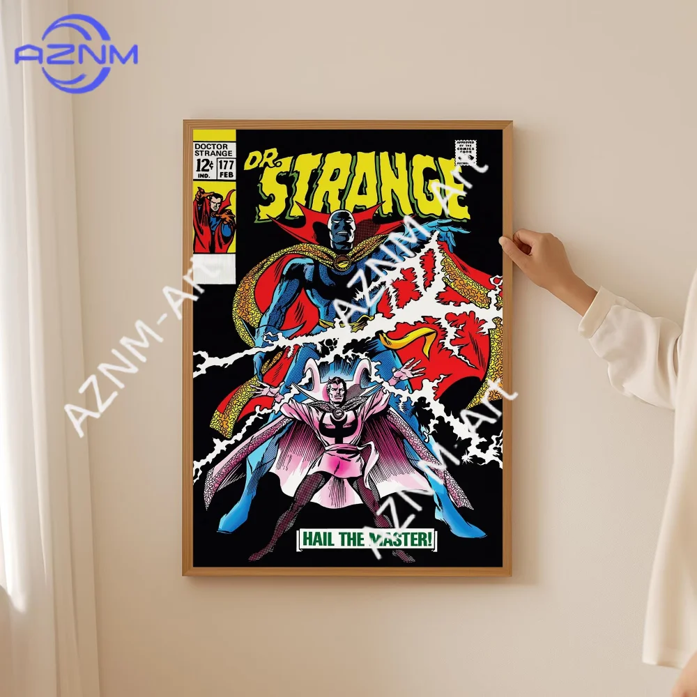 Klassisches Superhelden-Retro-Comic-Poster, selbstklebende Wandkunst, Druck, für Zuhause, Wohnzimmer, Schlafzimmer, Bar, ästhetische Dekoration Image