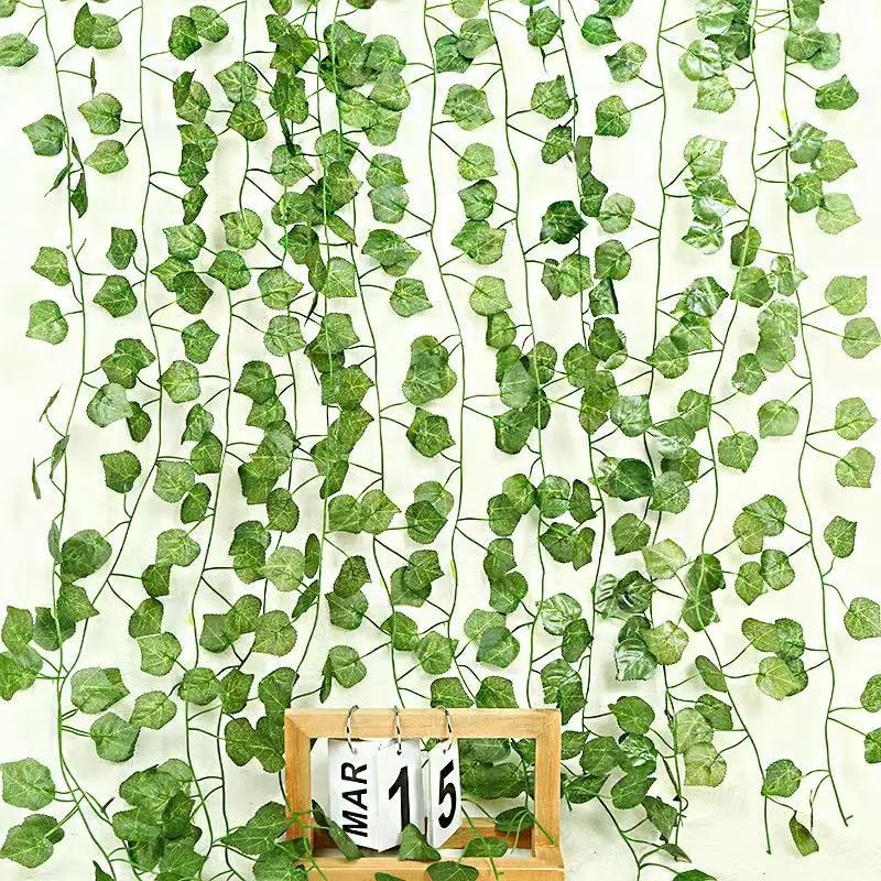 230cm Künstliche Hängepflanzen, Seiden-Lianen, Falscher Efeu für Wanddekoration, Grüne Girlande für Heim-Deko und Partydekoration Image