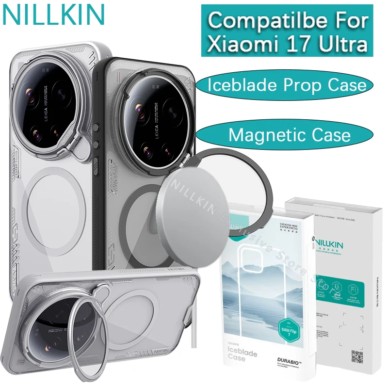 Nillkin Iceblade Prop Magnetische Hülle für Xiaomi 17 Ultra, transparente Linsenschutzabdeckung, Anti-Sturz-Airbag-Schutzhülle, Handyhülle Image