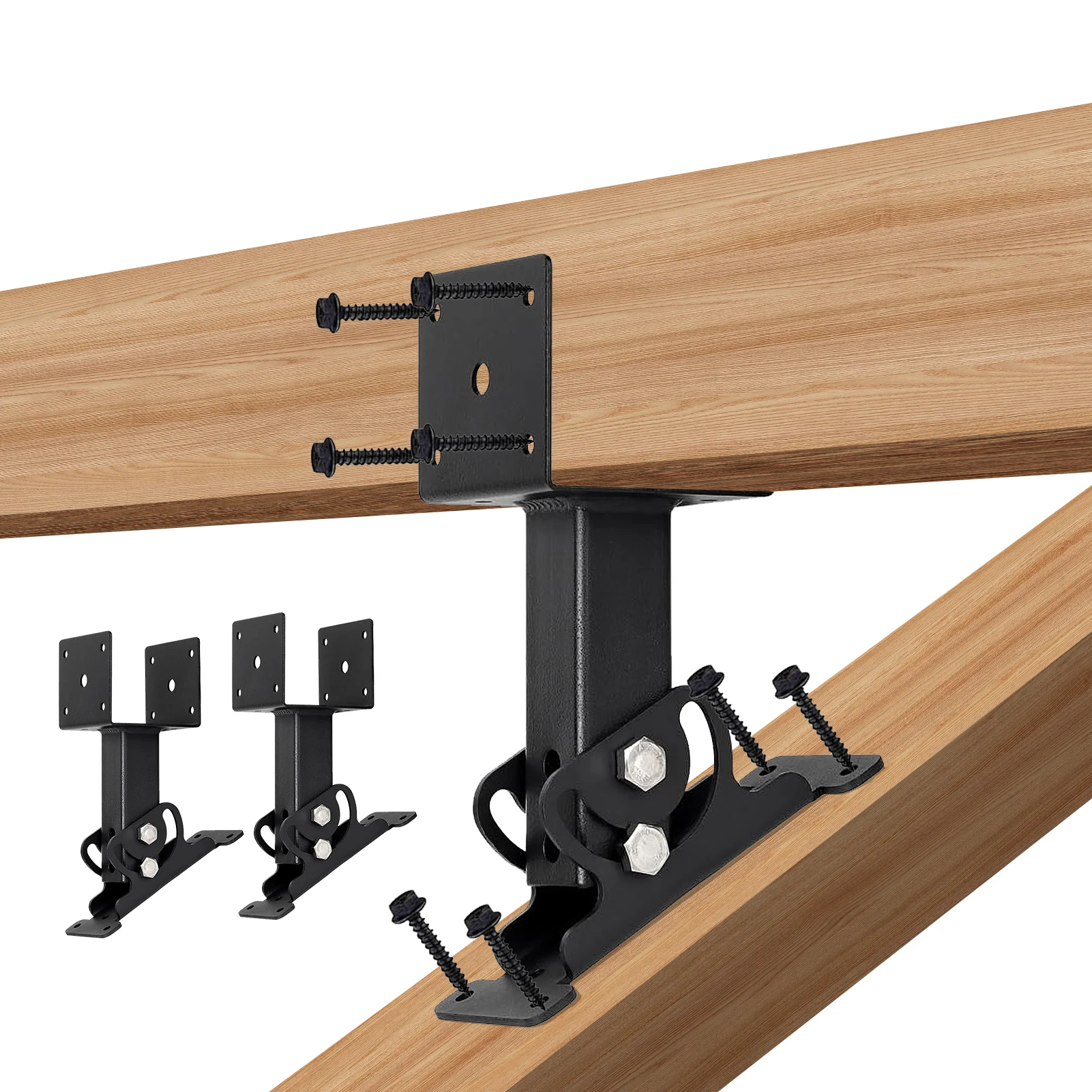 Verstellbare Metall-Pavillon-Dachwinkelhalterungen, 3-teiliges Pergola-Stützsystem für Holz-Terrassenüberdachungen und Holzbalken-Pavillons