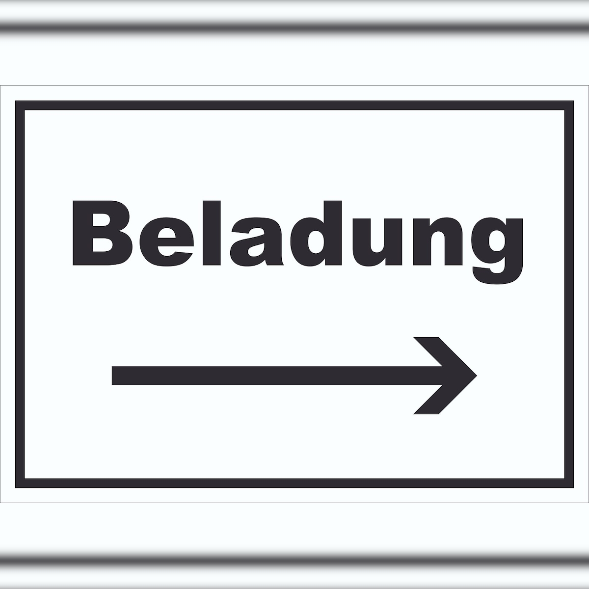 HB-Druck Beladung Schild mit Text und Richtungspfeil rechts Transport Fracht waagerecht A6 Rückseite selbstklebend Image