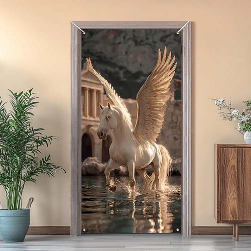 Poster Türabdeckung Banner für den Außenbereich Tier Niedlich Modern 3D Party Wohnheim Jugendzimmer Studentenwohnheim Jungs, Männerhöhle, Studentenwohnheim Hintergründe aufnehmen Wohndeko Image