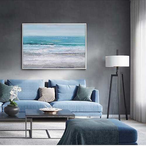 handgefertigtes Ölgemälde Cavas Wandkunst Dekoration moderne Meereswellenlandschaft für Wohnkultur gerolltes rahmenloses ungedehntes Gemälde Image
