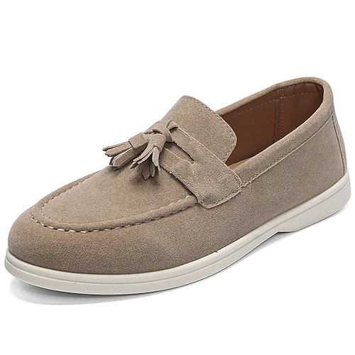 Herren-Slipper aus Wildleder mit Quasten – klassische Sommer-Slipper mit weicher, flexibler Sohle, leicht und elegant, geeignet für Freizeit, Reisen und Outdoor-Aktivitäten. Image