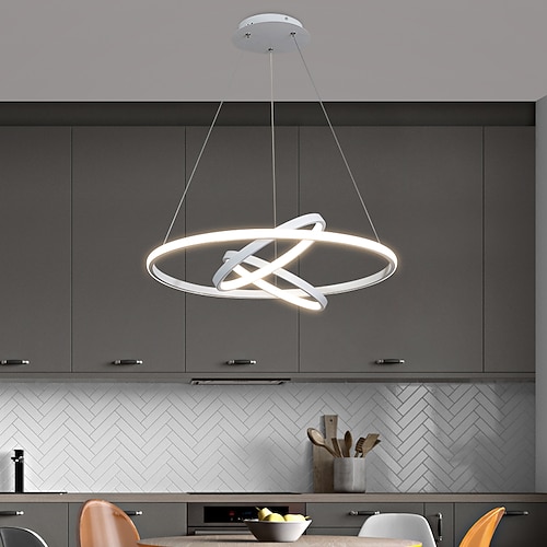 3-Licht 60 cm Kreis-Design-Pendelleuchte LED-Aluminium moderner Stil stilvolle geometrische lackierte Oberflächen 220-240 V Image