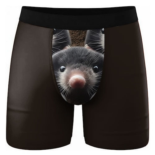 Herren Tiermotiv Mol Dehnbare Boxershorts Badeshorts Boxer-Badeshorts Lustig Lässig Heim Strandurlaub Elastischer Bund Feuchtigkeitsableitend Atmungsaktive Unterwäsche Designer Bekleidung Image