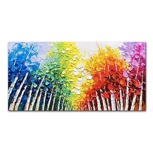 Mintura handgefertigtes Landschaftsölgemälde auf Leinwand, Wandkunst, Dekoration, moderne abstrakte Bilder für Wohnkultur, gerolltes, rahmenloses, ungedehntes Gemälde Image