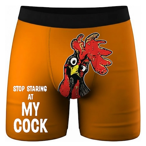 Herren Hahn Küken Lustiger Slang Dehnbare Boxershorts Badeshorts Boxer-Badeshorts Lustig Lässig Heim Strandurlaub Elastischer Bund Feuchtigkeitsableitend Atmungsaktive Unterwäsche Designer Bekleidung Image