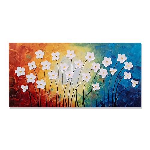 Handgefertigtes Ölgemälde auf Leinwand, Wandkunst, Dekoration, 3D-Palettenmesser, Blume für Wohnkultur, gerollt, rahmenlos, ungedehnt Image