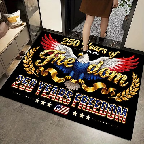 Fußmatte zum 250. Jahrestag der USA – Patriotische Eingangsmatte zur Feier der Jahre der Freiheit mit majestätischem Adler und goldenen Akzenten, perfekt für amerikanische Wohnkultur. Image