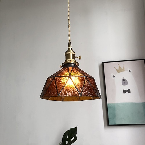 20 cm Single Design Pendelleuchte Glas lackierte Oberflächen Vintage Nordic Style 220-240V Image
