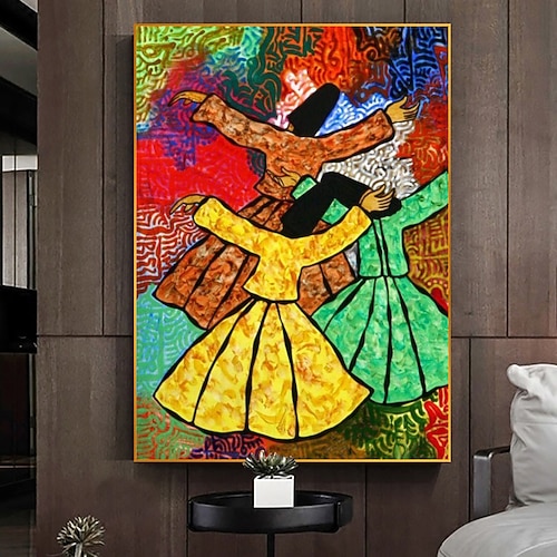 Handgefertigtes Ölgemälde auf Leinwand, Wandkunst, Dekoration im japanischen Stil, Van Gogh-Figur für Wohnkultur, gerolltes, rahmenloses, ungedehntes Gemälde Image