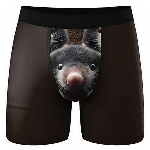 Herren Tiermotiv Mol Dehnbare Boxershorts Badeshorts Boxer-Badeshorts Lustig Lässig Heim Strandurlaub Elastischer Bund Feuchtigkeitsableitend Atmungsaktive Unterwäsche Designer Bekleidung Image