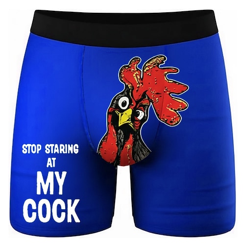 Herren Hahn Küken Lustiger Slang Dehnbare Boxershorts Badeshorts Boxer-Badeshorts Lustig Lässig Heim Strandurlaub Elastischer Bund Feuchtigkeitsableitend Atmungsaktive Unterwäsche Designer Bekleidung Image