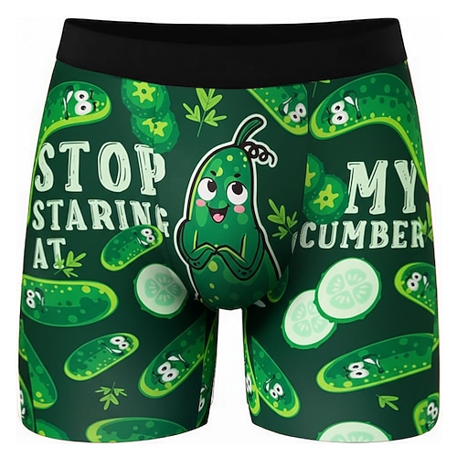 Herren Banane Gurke Urkomisch Dehnbare Boxershorts Badeshorts Boxer-Badeshorts Lustig Lässig Heim Strandurlaub Elastischer Bund Feuchtigkeitsableitend Atmungsaktive Unterwäsche Designer Bekleidung Image