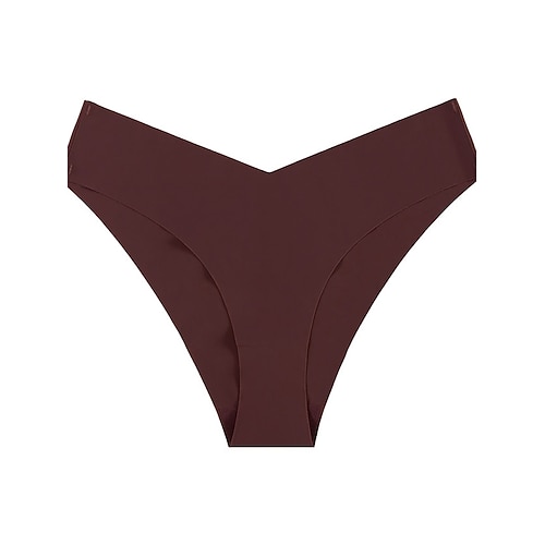 Damen Slips Elastischer BundNightwearBaumwolle Nylon Lässig Einfarbig Mode Sportlich Schwarz Leicht Braun Kamel Braun Khaki Frühling Sommer Image