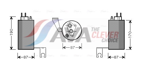 AVA QUALITY COOLING Trockner, Klimaanlage CRD084 Ø88mm 88mm für CHRYSLER 5017441AA 5017442AA 05058013AA Image