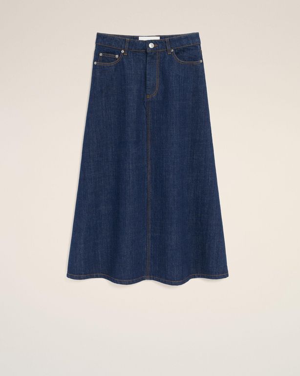 Cotton Long Skirt - Blue - AMI Skirts