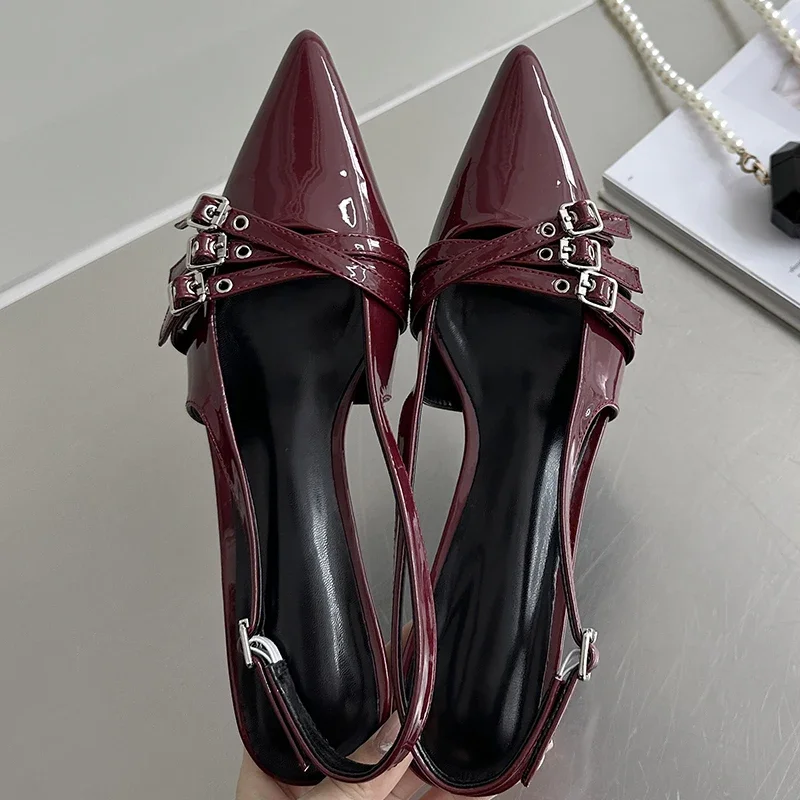 2024, spitze Zehen, flache Damen-Absätze, Schuhe, Damenmode, Pumps, neu in mittelhohen Absätzen, Schuhe für Damen, Schuhe, Pantoletten