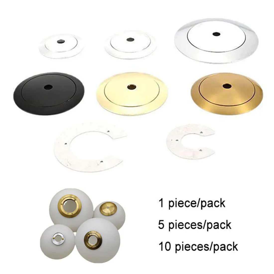 1/5/10 Stück Bronze Schwarz Chrom Metall Lampenschirm Halter Teile für Magic Bean Shades Silber Aluminium Ring Abdeckung zum Halten Lampenschirm