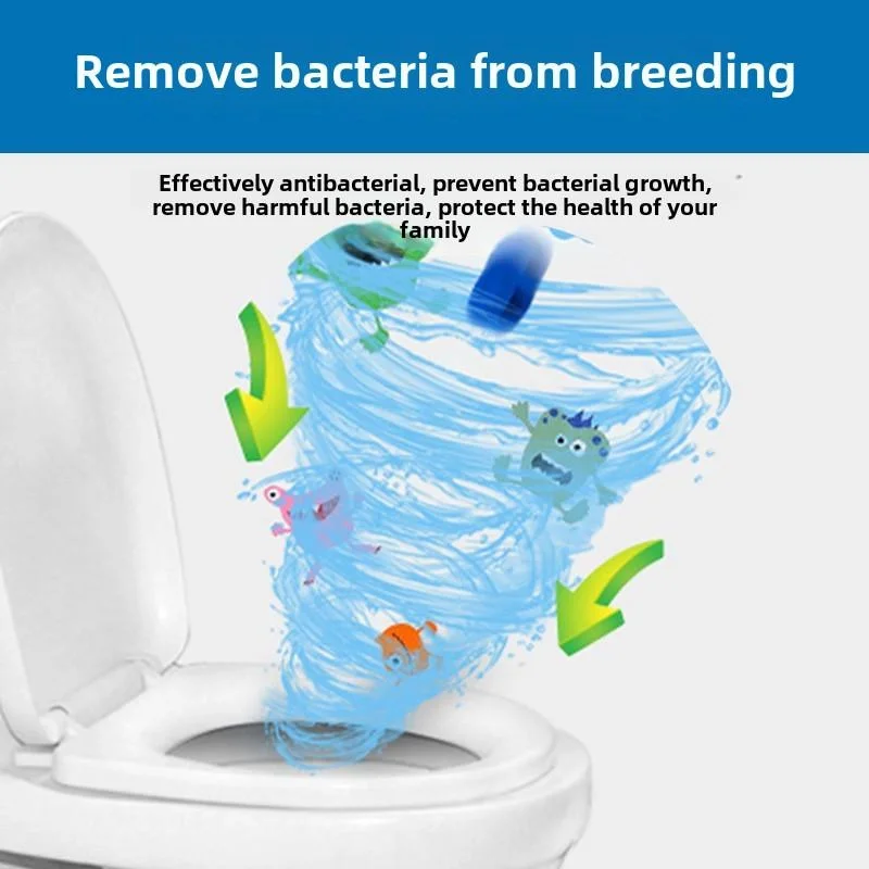 Toilettenreinigungstabletten, 30 Stück, sofortige Toilettenreinigungstabletten, Fleckenentfernung und Duft, Toilettenreinigungstabletten für Badezimmer Image