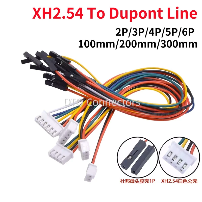 5 Stück XH2.54 zu Dupont 2,54mm 1P Stecker/Buchse Kabel 2/3/4/5/6/7/8/9/10P 26AWG Jumper-Kabel 10CM/20CM/30CM 2P/3P/4P/5P/6P Pin Image