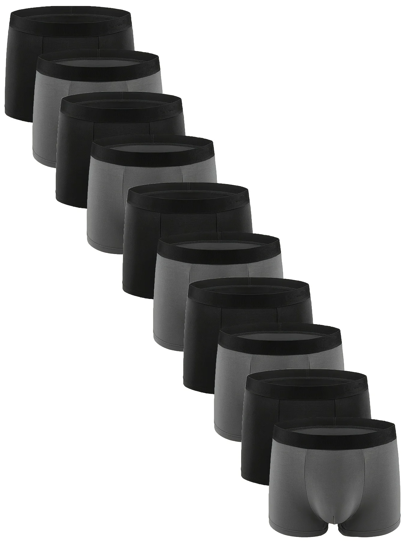 10er-Pack Herren-Boxershorts aus Milchseide – 10 Stück, seidig glatt, tolles Preis-Leistungs-Verhältnis Image