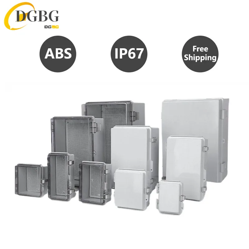 IP67 Wasserdichtes graues/transparentes Abdeckgehäuse, Anschlussdose, ABS-Kunststoff, für den Außenbereich, elektronisches Instrumentenscharniergehäuse Image