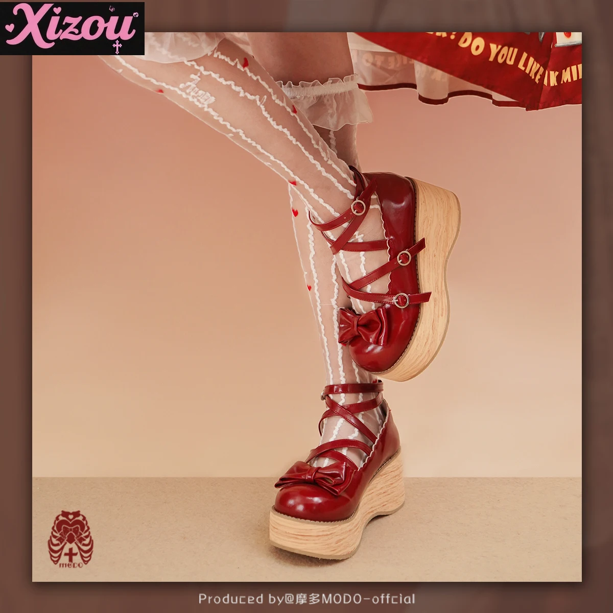 Japanische Original Süße und Niedliche Lolita Bogen Puppe Plattform Muffin Schuhe Frauen Runde Kopf Holzmaserung Unten Mary Jane Schuhe Weibliche