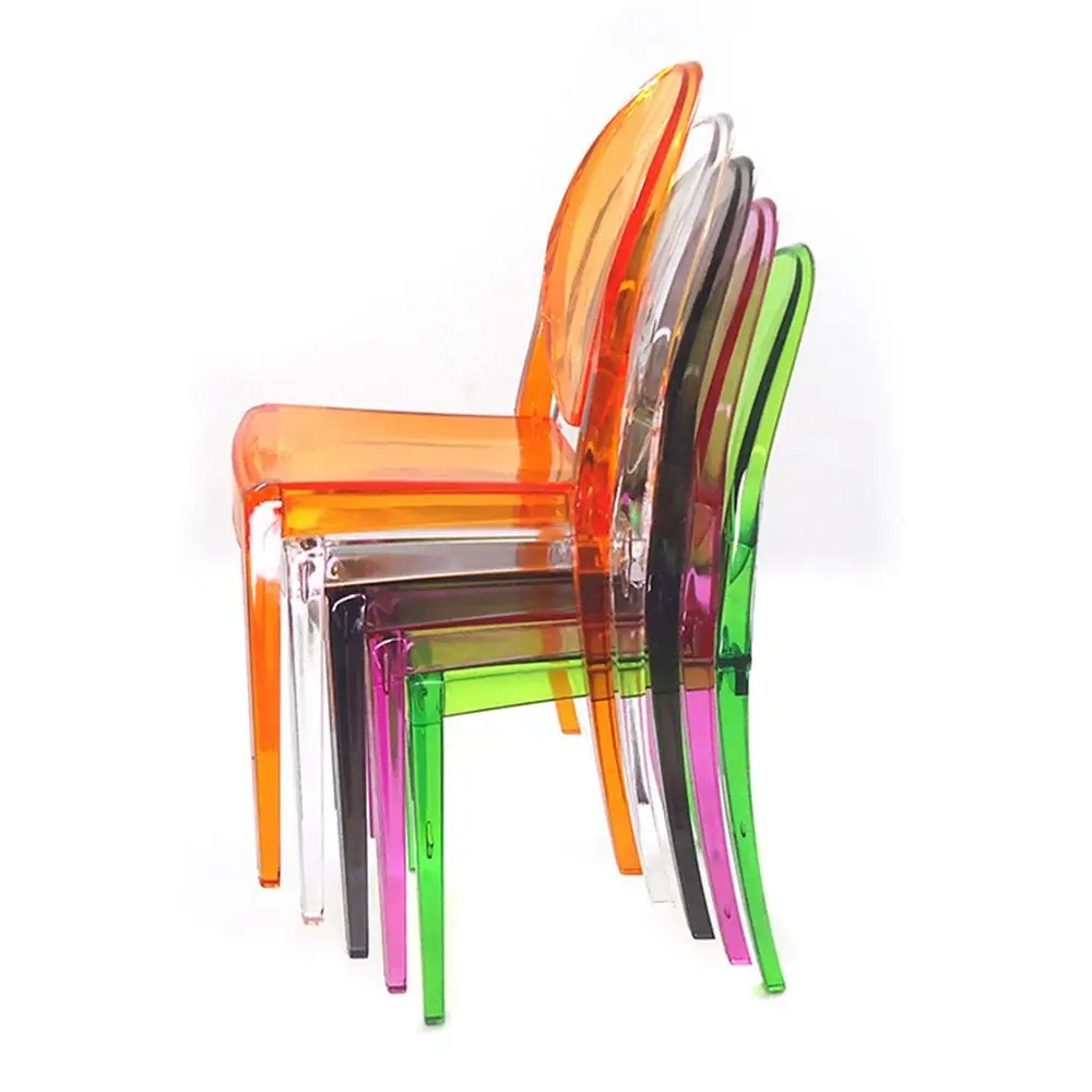 1pc 1/6 Puppenhaus Miniatur Mini Stuhl transparent Kunststoff Stuhl Möbel Dekor Puppenhaus Miniatur Zubehör