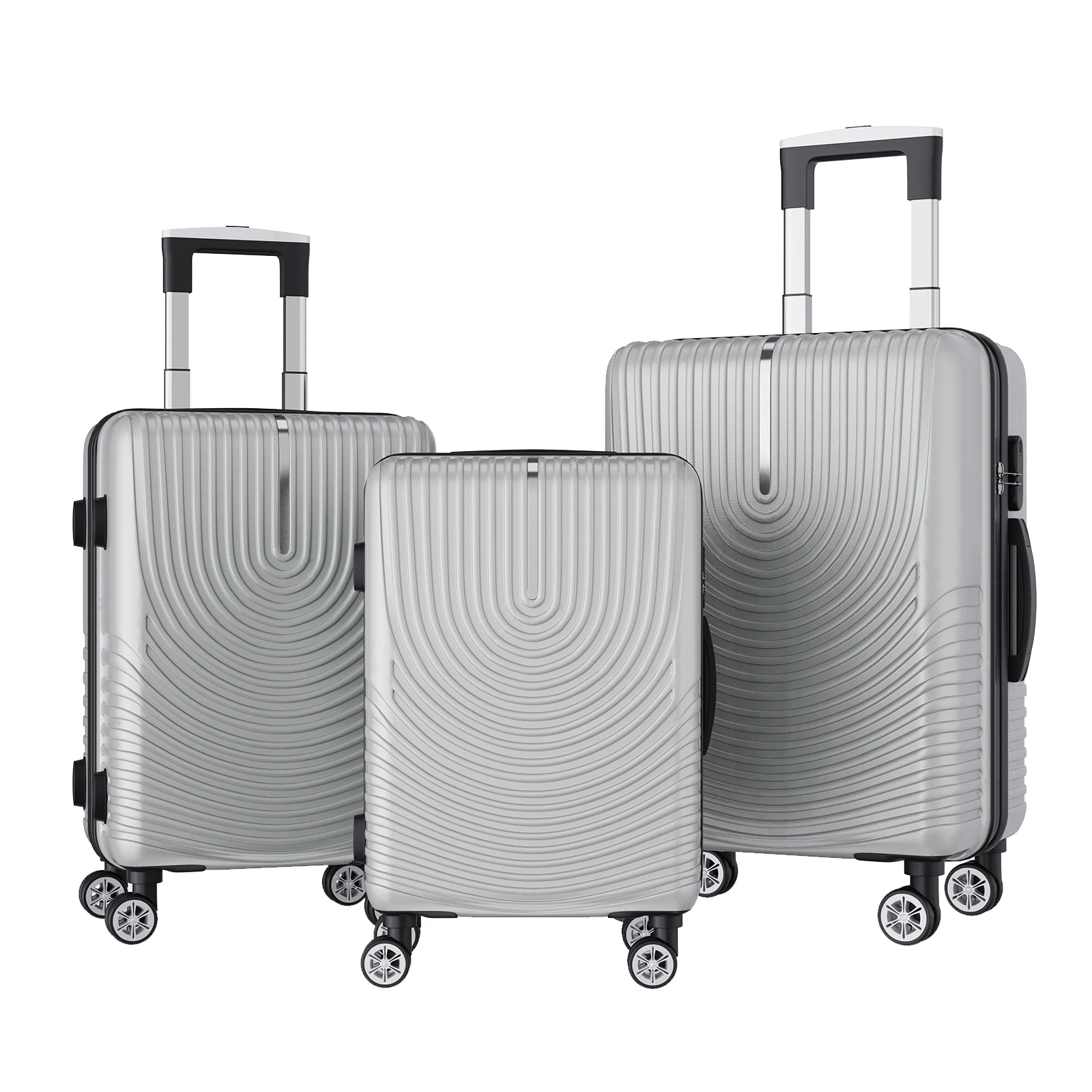 Set di 3 Valigie Anajqaqia, Set di Bagagli Resistenti con 4 Ruote Silenziose, Set di Valigie Rigide in ABS per Viaggi, 20/24/28 Pollici