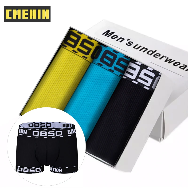3 pezzi Boxer in cotone di alta qualità intimo uomo Quick Dry mutande da uomo Boxer da uomo Boxer lungo Slip BS3104