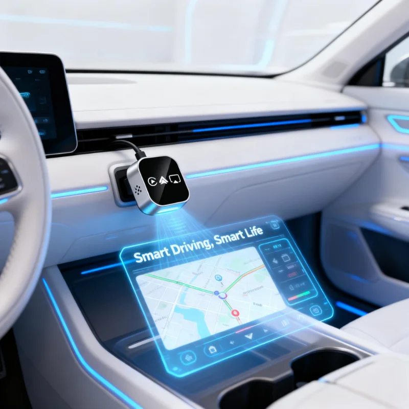2026 Neu Aufgerüsteter 4-in-1: Kabelloser CarPlay-Adapter Bluetooth Bildschirmspiegelung Plug-and-Play Smart Car Connector Image