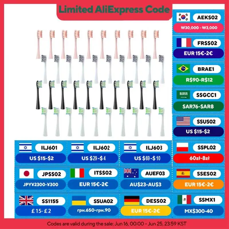 Bürstenkopf-Ersatz für die elektrische Zahnbürste von Oclean, weiche Borsten, X/X PRO/ Z1-Bürsten, austauschbarer Kopf, passend für O-Clean Sonic Image