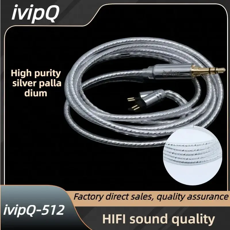 ivipQ-512 Hochreines Silber-Palladium-Kopfhörer-Upgrade-Kabel, mit/3,5/4,4/QDC/2PIN für KZ Gale Winter Cadenza Aria KZ EDX Pro Image