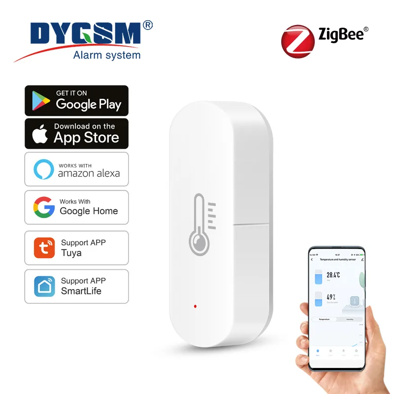 Tuya zigbee smart temperatur und feuchtigkeit sensor app remote monitor für smart home var smart life arbeit mit alexa google Image