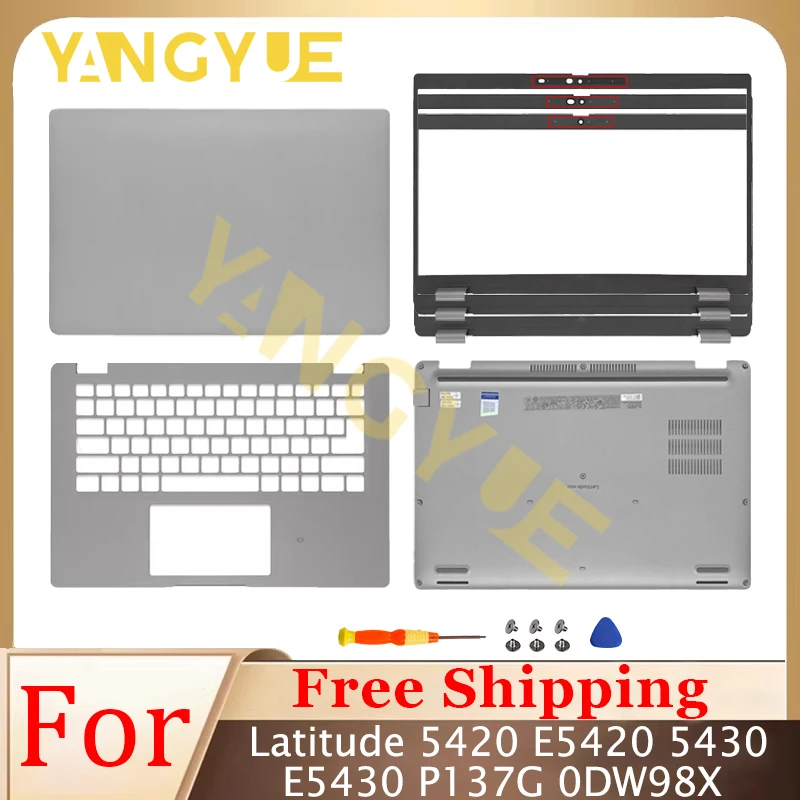 Neue Ersetzen Laptop Fall Für Latitude 5420 E5420 5430 E5430 LCD Back Cover Vordere Lünette Palmrest Bottom Fall 0DW98X 063DTN 14" Image